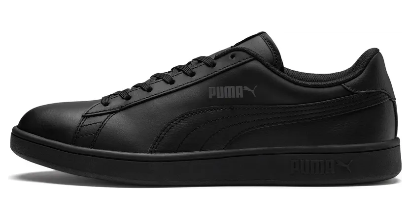 Puma Smash v2 van leer Zwart (365215-06)