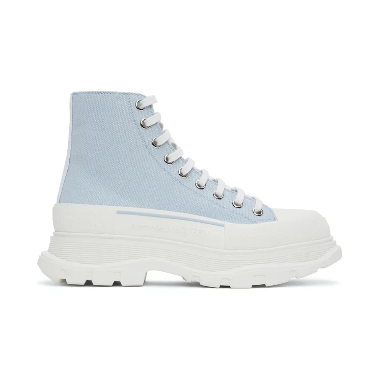 Alexander McQueen Blue & White Tread Slick High Sneakers (604254W4SX14530)