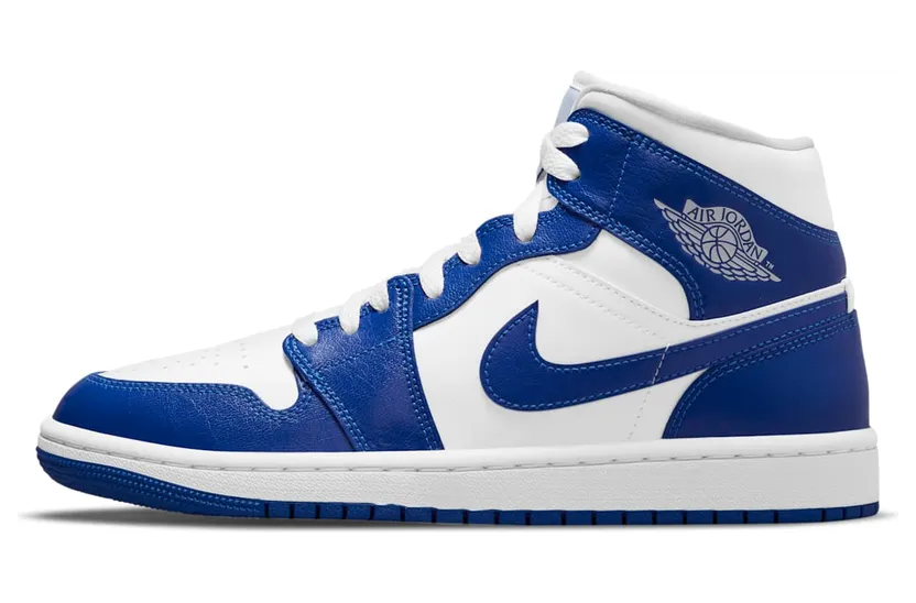 Air Jordan 1 Mid Kentucky (2021) “White / Hyper Royal” (BQ6472-104)