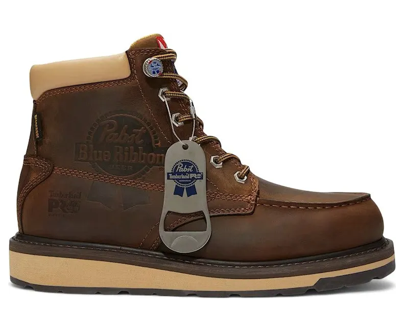 Timberland PRO Gridworks 6″ Soft Toe Waterproof Work Boot Pabst Blue Ribbon Brown Full-Grain (TB0A64KK-EM4)