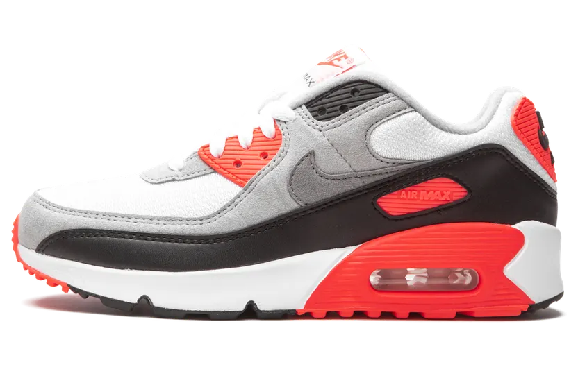 Nike Air Max 90 GS ‘Infrared’ 2020 White/Black/Cool Grey/Radiant Red (DC8334-100)