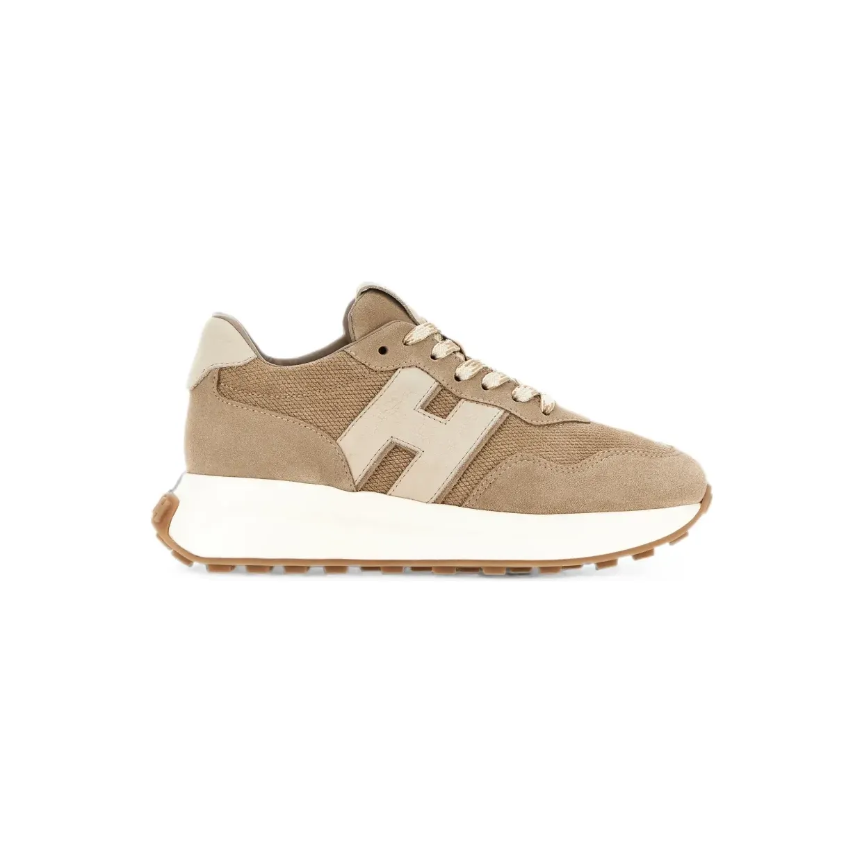 Hogan H641 logo-patch sneakers – Beige (HXW6410EH41VFX)