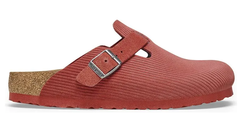 Birkenstock Boston Embossed Corduroy Suede Sienna Red (1025645)