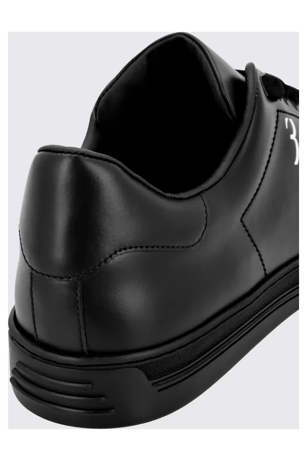 Billionaire Smooth Leather Low-Top Sneakers with Printed Logo and Padded Ankle Black (RABSMSC3792BLE029N02) (2)