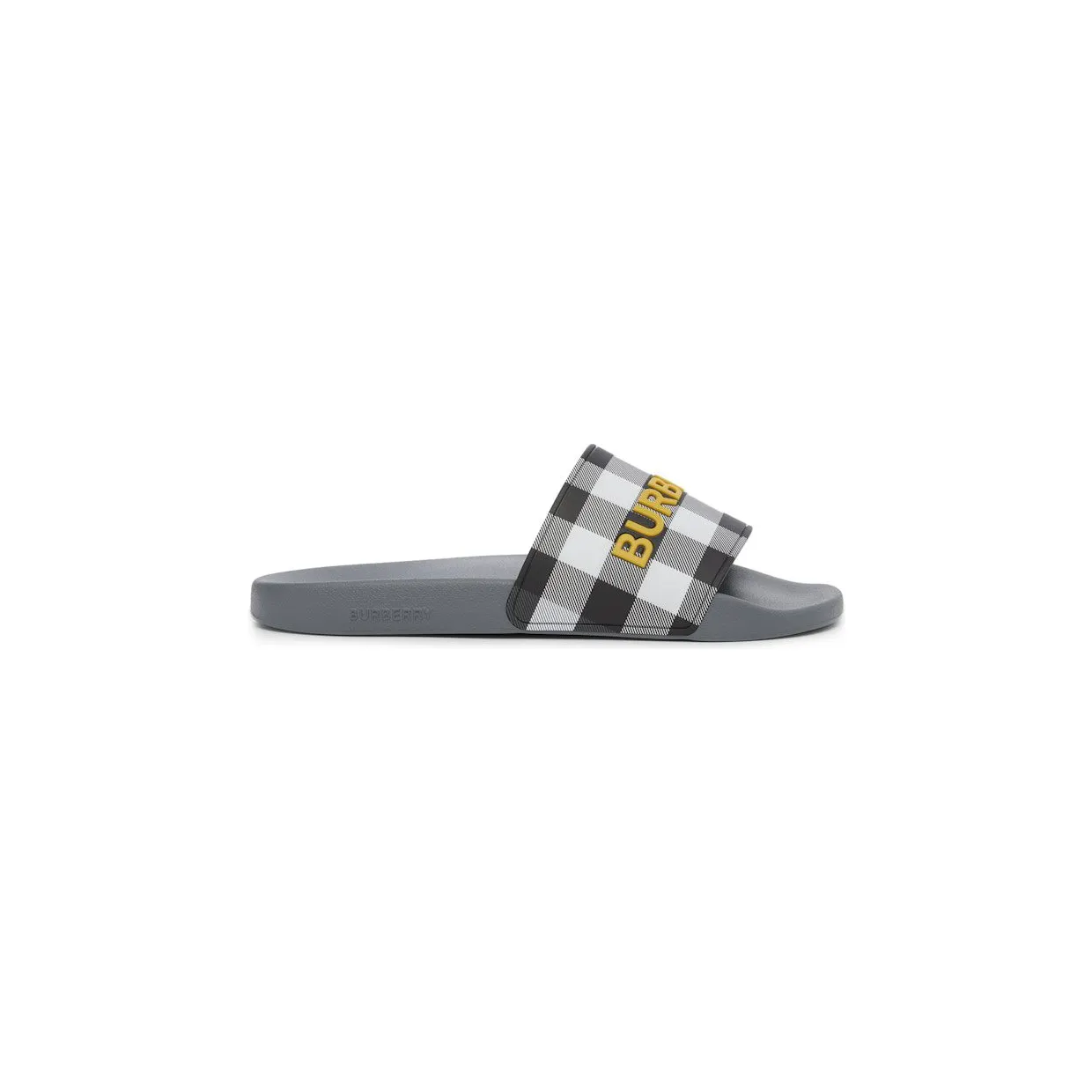 Burberry Logo Detail Check Slides Storm Grey (80629581)