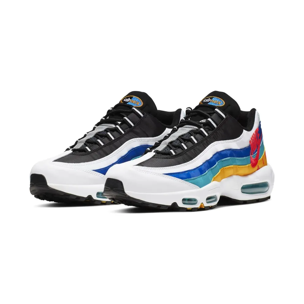 Nike Air Max 95 Windbreaker White/Red Orbit-University Gold-Teal Nebula-Game Royal-Reflect Silver (AJ2018-123)