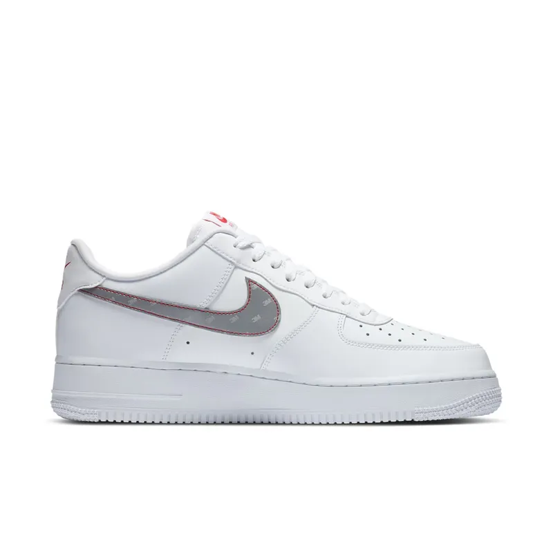 Nike Air Force 1 Low 3M Swoosh White White/Metallic Silver-Total Orange-White (CT2296-100)