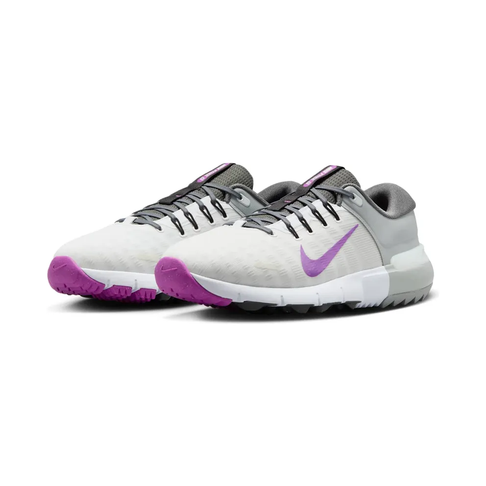Nike Free Golf Next Nature “White Iron Grey Light Smoke Grey Vivid Purple” (FN0332-104)