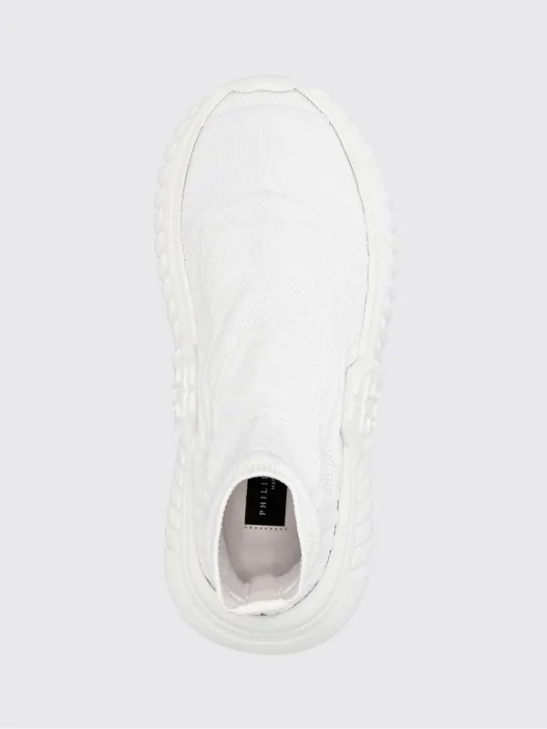 Philipp plein High-Top Knit Sock Sneakers with Chunky Sole White (SACSUSC0407PTE003N01) (3)