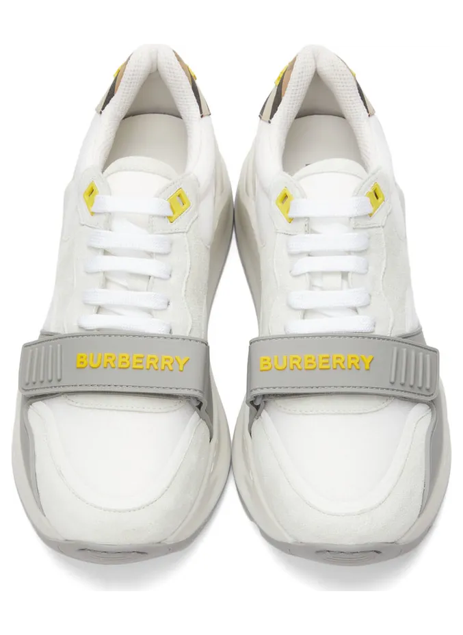 Burberry White & Yellow Ramsey Sneakers (8037258) (5)