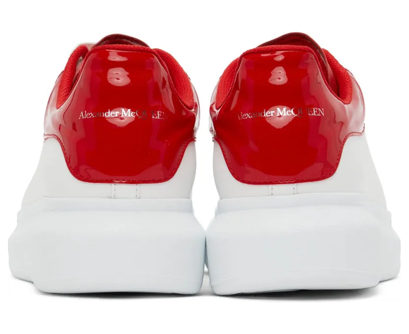 Alexander McQueen White & Red Patent Oversized Sneakers (682399WIB92) (4)