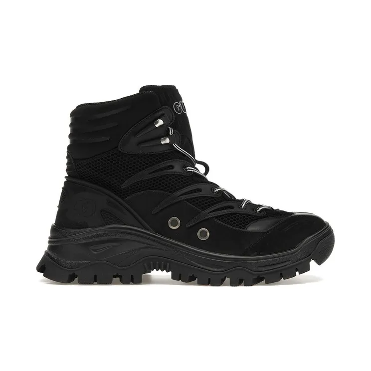 Gucci Contrast-Panel Lace-Up Boot Black (698779 2KD20 1000)