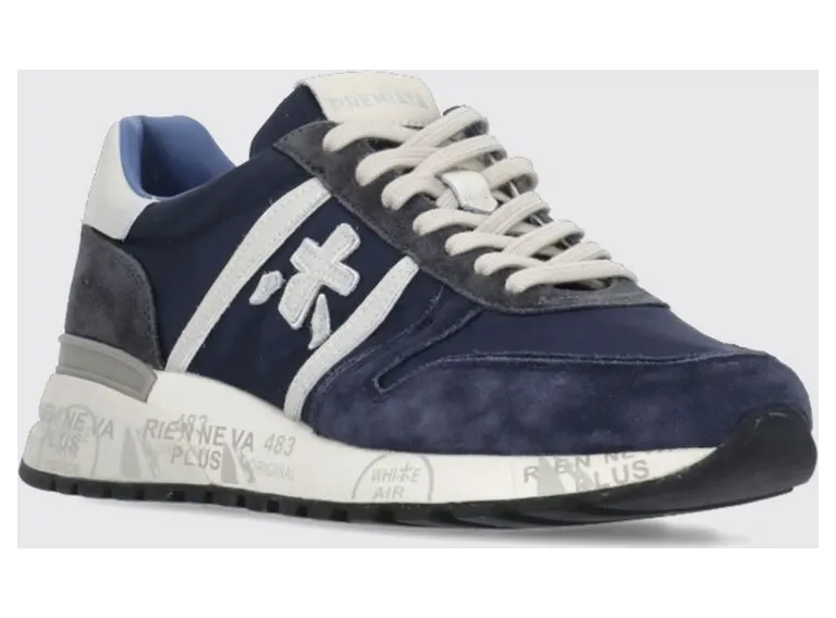 Premiata Lander Suede and Nylon Sneakers Blue (LANDER7204)