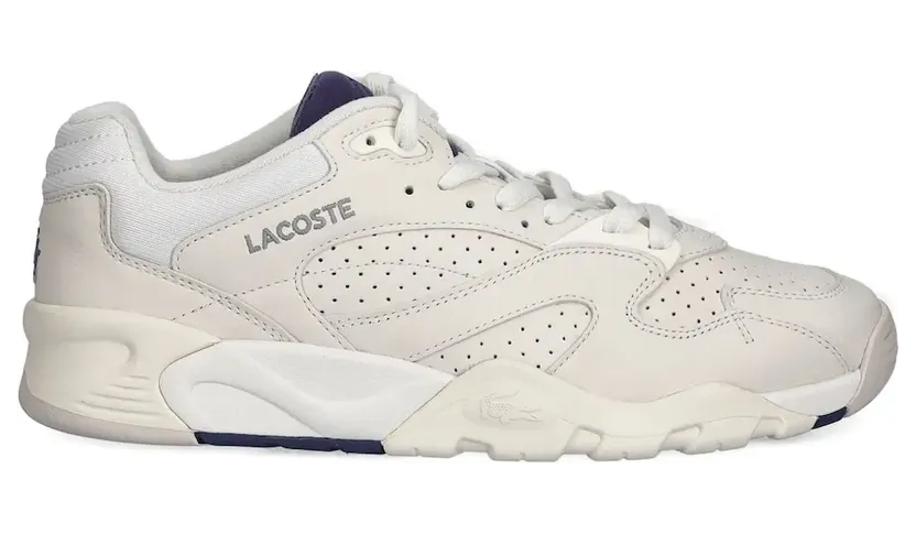 Lacoste Geperforeerde leren sneakers – Beige (49SMA0078)