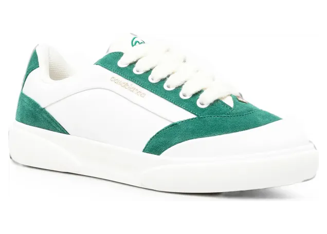 Casablanca Del Mar Logo-print Suede-panel “White/Green” (PF26-SNK-025 02 WHGRE) (3)