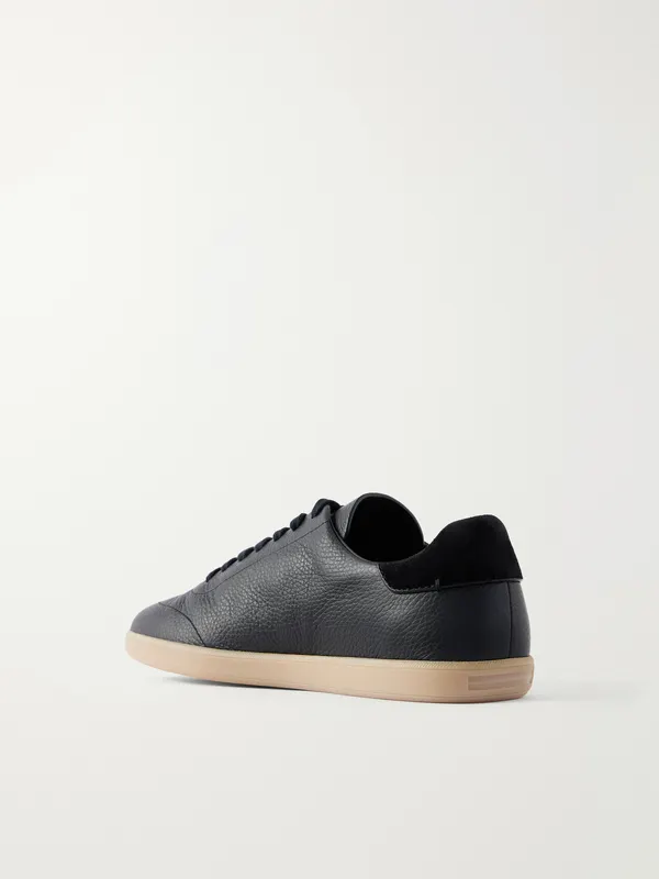 Zegna 232 Full-Grain Leather Sneakers Black (LHCVN) (4)