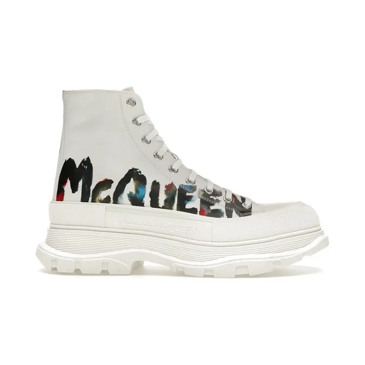 Alexander McQueen Tread Slick Boot Graffiti White Multicolor (711109WIATC9583)