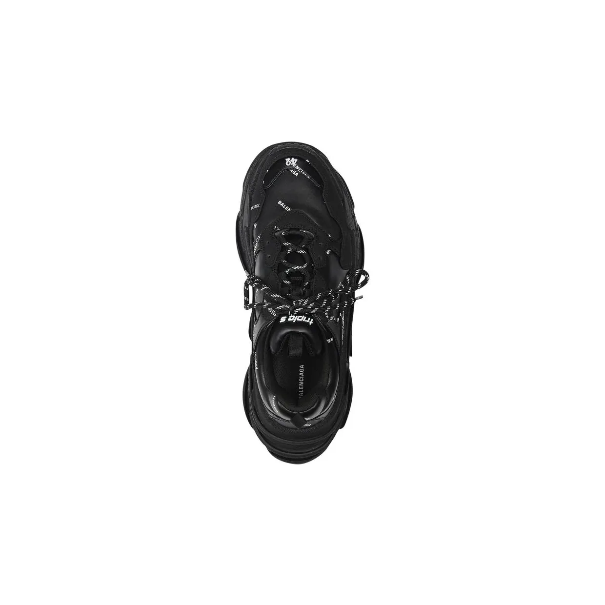 Balenciaga Triple S Allover Logo Black (4)
