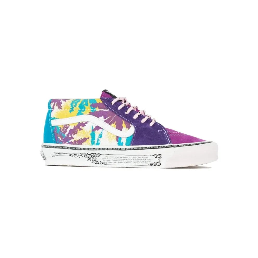 Vans Vault UA OG Sk8-Mid LX Aries Weed Leaf Purple Yellow (VN0A4BVC9X21)