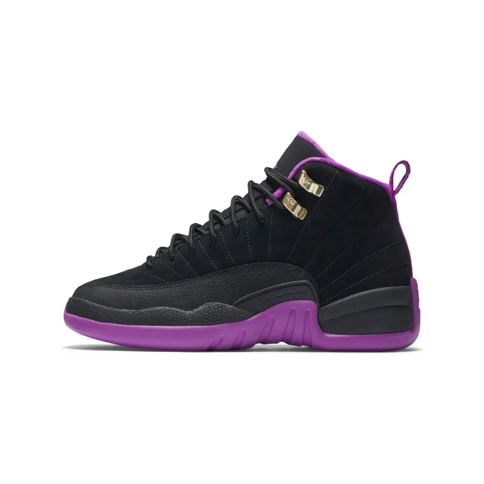 Jordan 12 Retro Hyper Violet (GS) Black/Metallic Gold Star-Hyper Violet (510815-018)