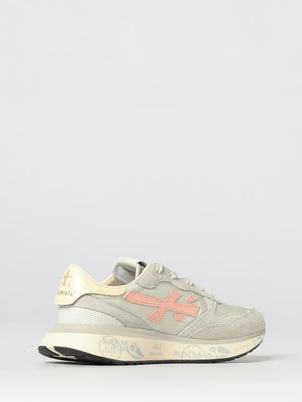 Premiata Lauryn Sneakers in Leather and Mesh Grey 1 (LAURYN8184) (2)