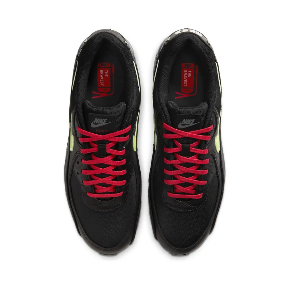 Nike Air Max 90 City Pack NYC (2020) Black/Smoke Grey-University Red-Speed Yellow (CW1408-001)