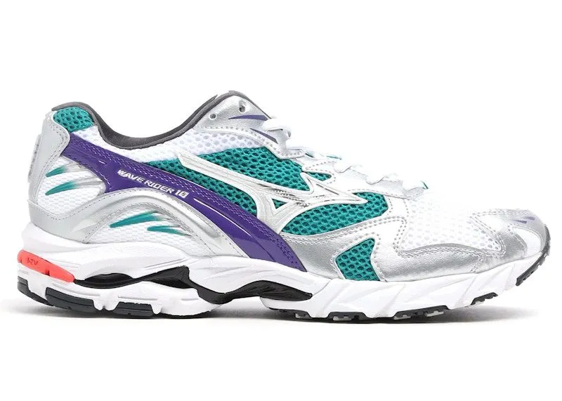 Mizuno Wave Rider 10 White Silver Teal Purple (D1GA210407)