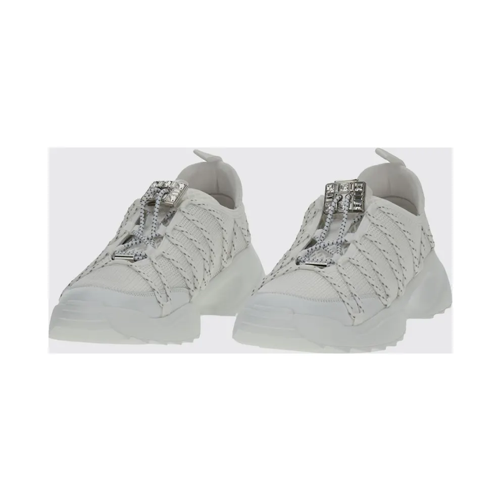 Roger Vivier Viv’ Zag Mesh with Jewel Detail White (RVW75644240V53B001)