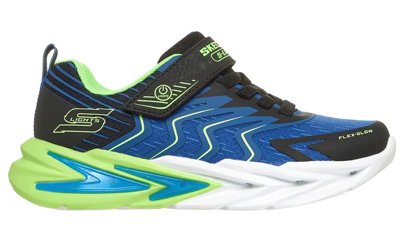 Skechers S-Lights: Flex-Glow Ultra – Prism-Pacer Sneaker Zwart/Blauw/Limoen