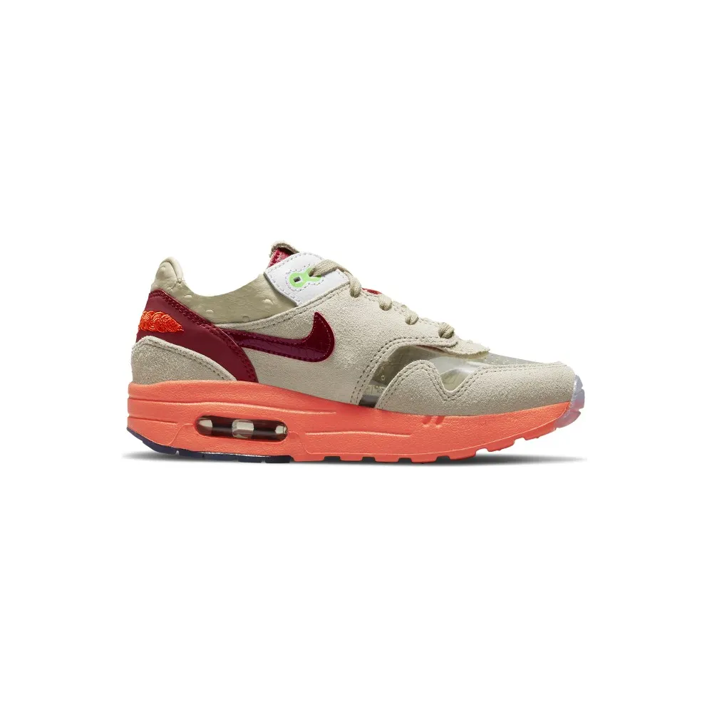 Nike x Clot Air Max 1 ‘Kiss Of Death’ (PS) (2021) – “Net / Deep Red / Orange Blaze” (DH2493-100)