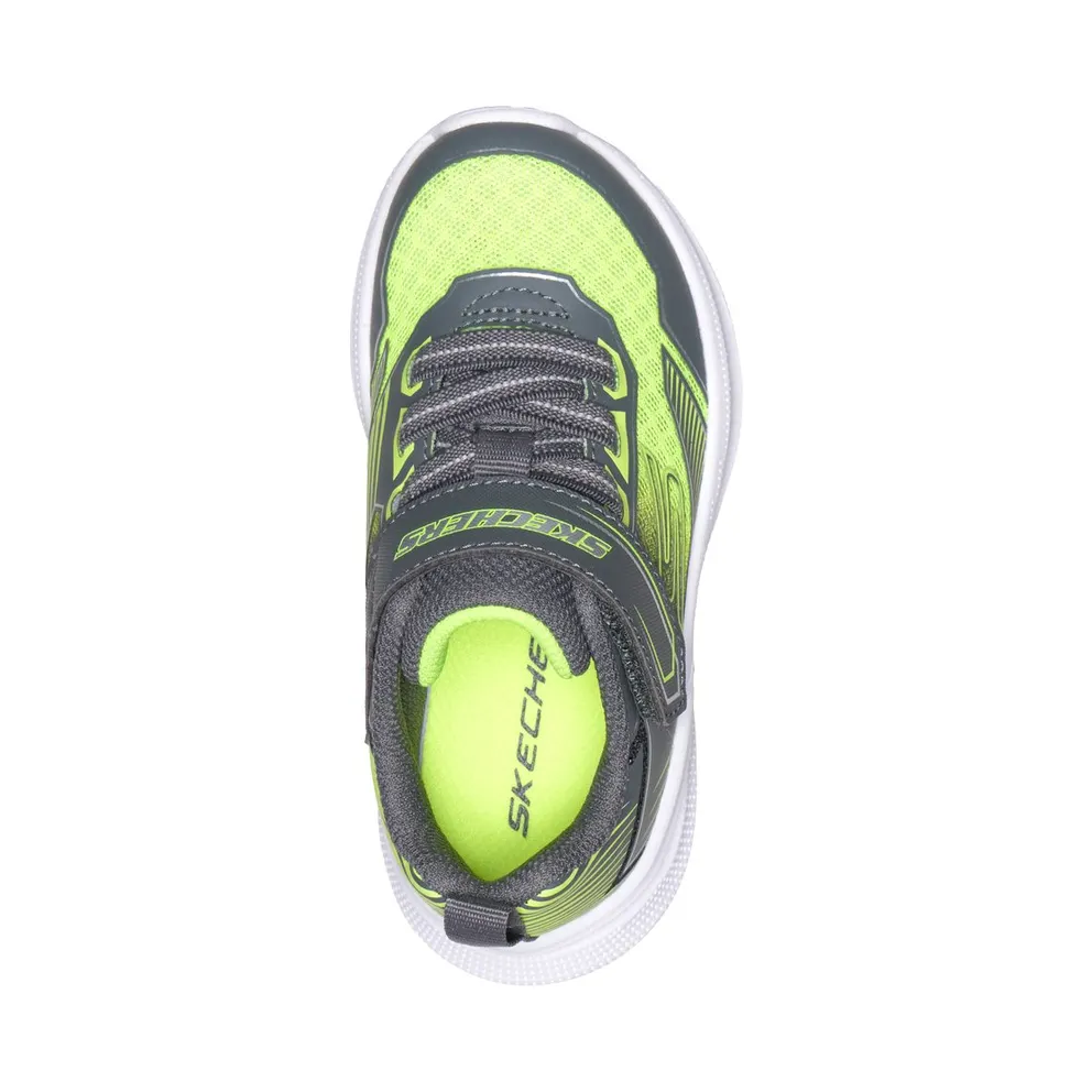 Skechers Microspec Velocity – Grid-Drift Sneaker Houtskool/Yellow