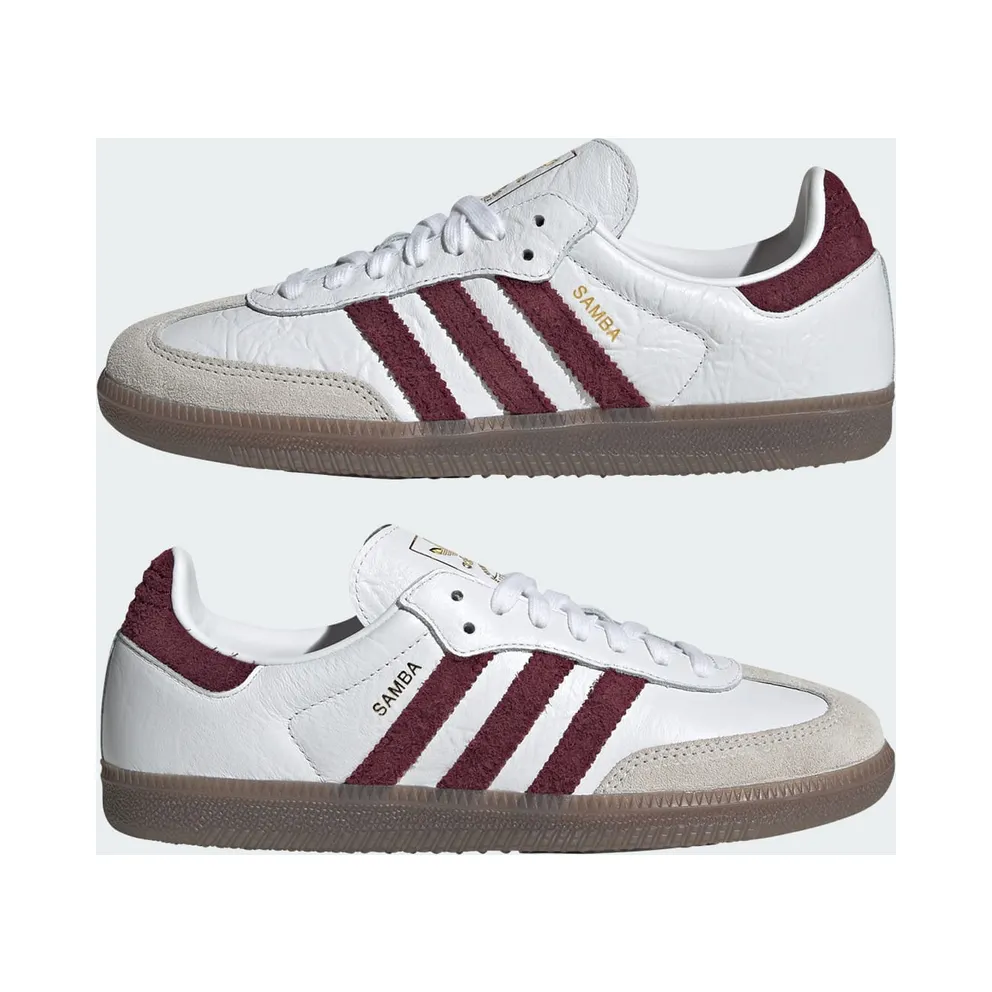 Adidas SAMBA OG Shoes Cloud White / Maroon / Gum (LA0973)