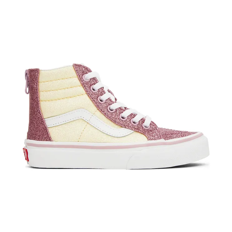 Vans Kids Pink & Off-White Sk8-Hi Zip Little Kids Sneakers (VN0A5ELF0FU)