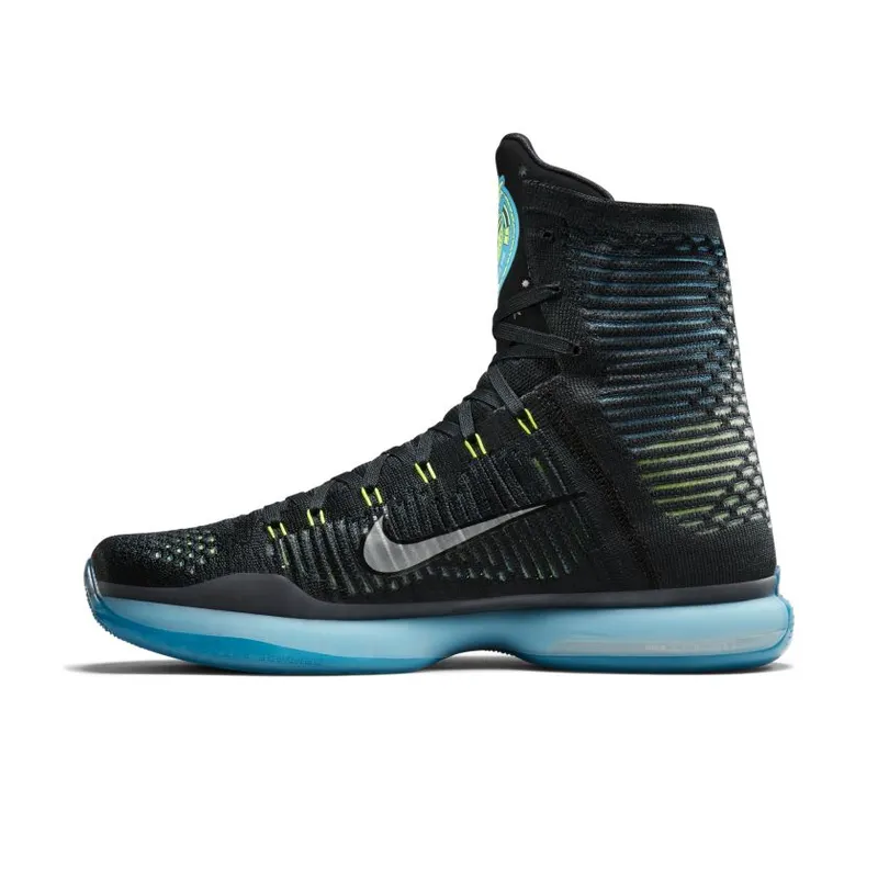 Nike Kobe 10 Elite Commander Black/Metallic Silver-Blue Lagoon-Volt (718763-004)