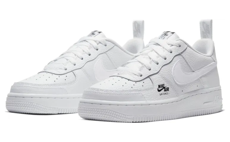 Nike Air Force 1’Mini Logo’ GS White/Grey Fog/Black/White (CV9604-100)