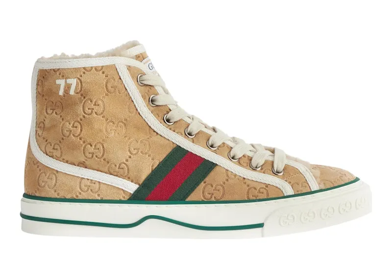 Gucci Tennis 1977 High GG Brown Suede (649327 UJ510 9564)