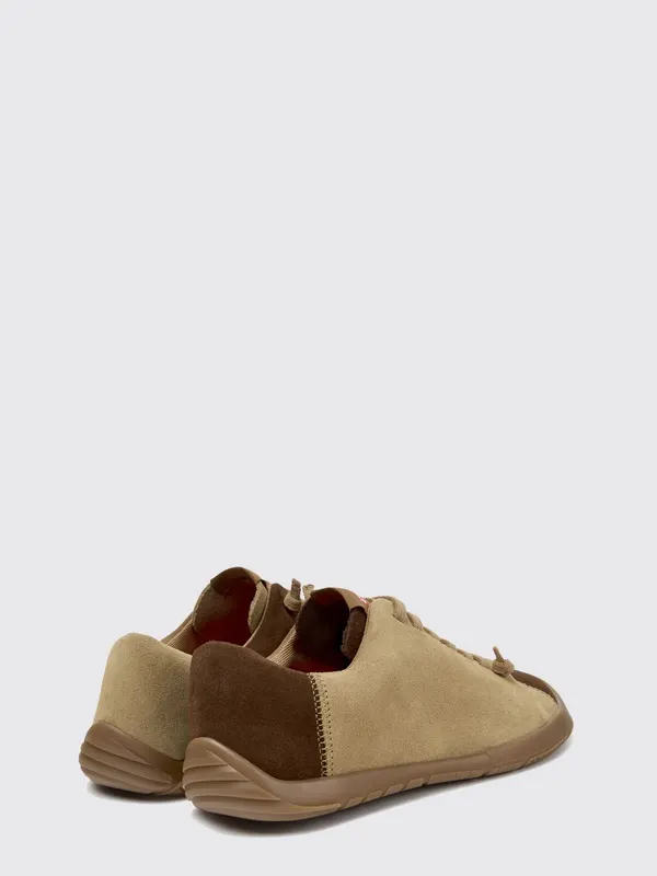 Camper Bicolor Twins Slip-On in Suede Leather with Elastic Laces Brown (K101114-014TWINS0)