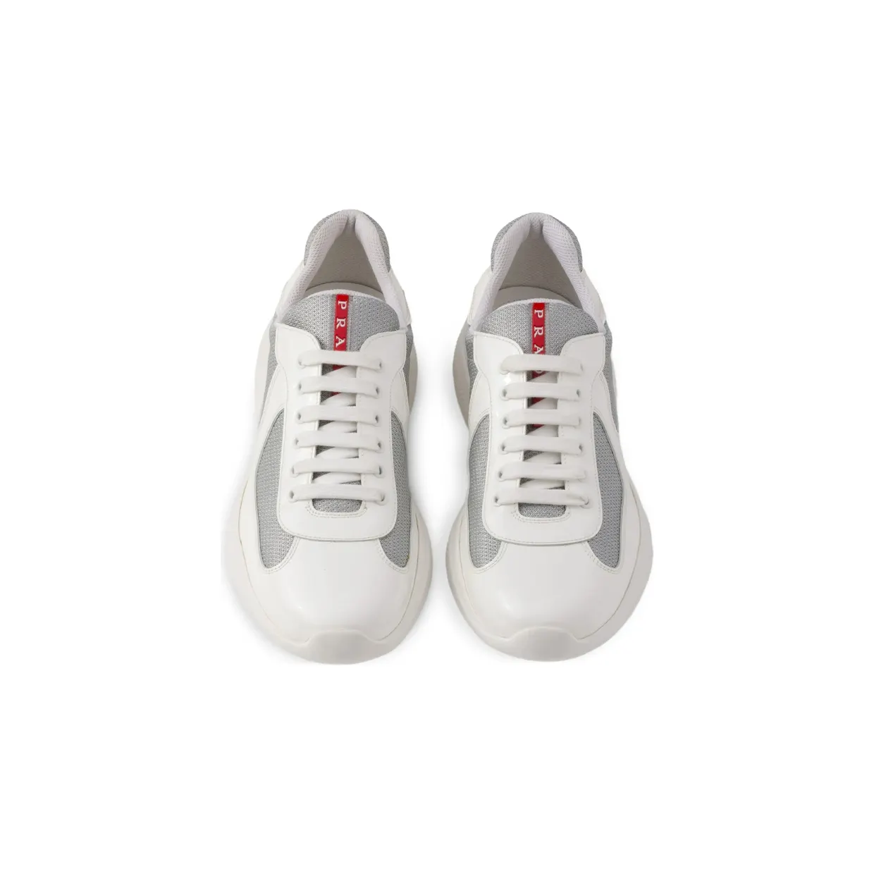Prada Patent Leather and Technical Fabric America’s Cup “White/Grey” (4E3400 F G000 ASZ F0J36) (2)