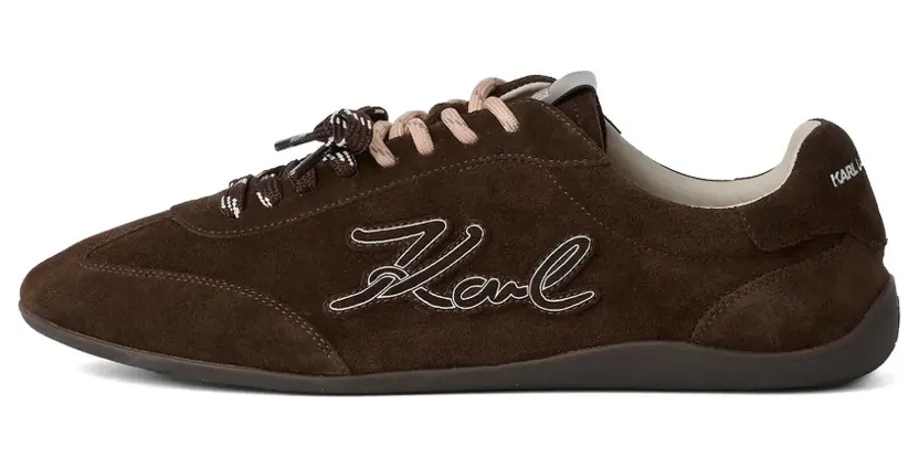 Karl Lagerfeld Altia Signia sneakers met borduurwerk – Bruin (KLL66122157)