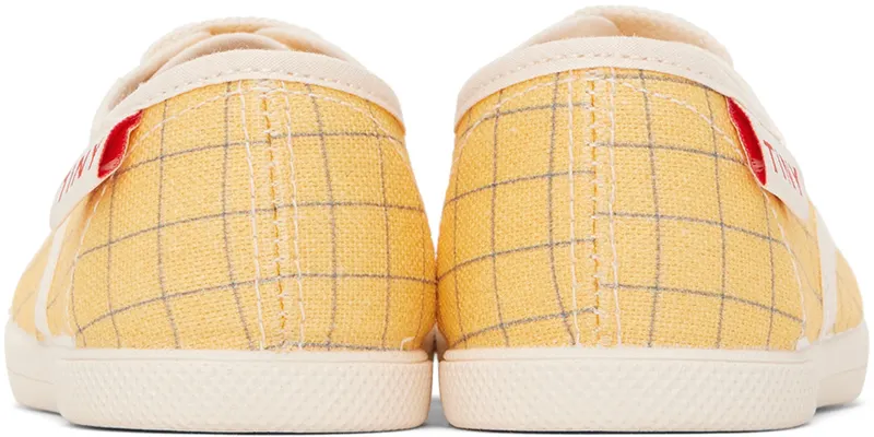 TINYCOTTONS Baby Yellow & Blue Grid Sneakers (SS22-299)