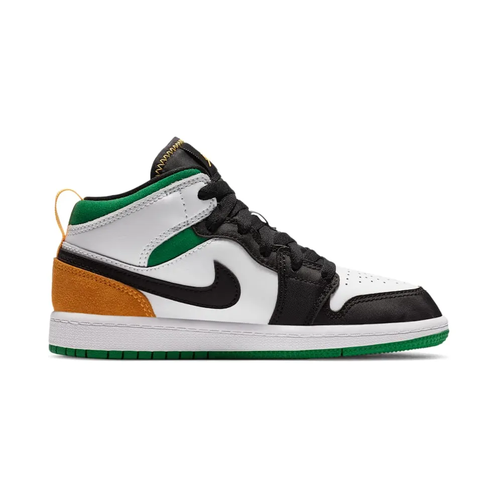 Jordan 1 Mid SE White Laser Orange Lucky Green (PS) White/Laser Orange-Black-Lucky Green (BQ6932-101)