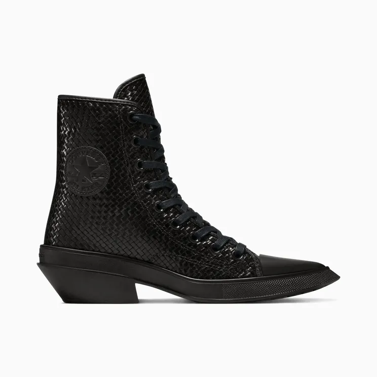 Converse Chuck 70 De Luxe Pointed Platform Woven Leather “Black / Egret / Black” (A15435C)