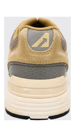 Autry Hyperway Super Vintage Sneakers in Suede and Mesh with a Worn-Out Effect Yellow (HVLWJB03)