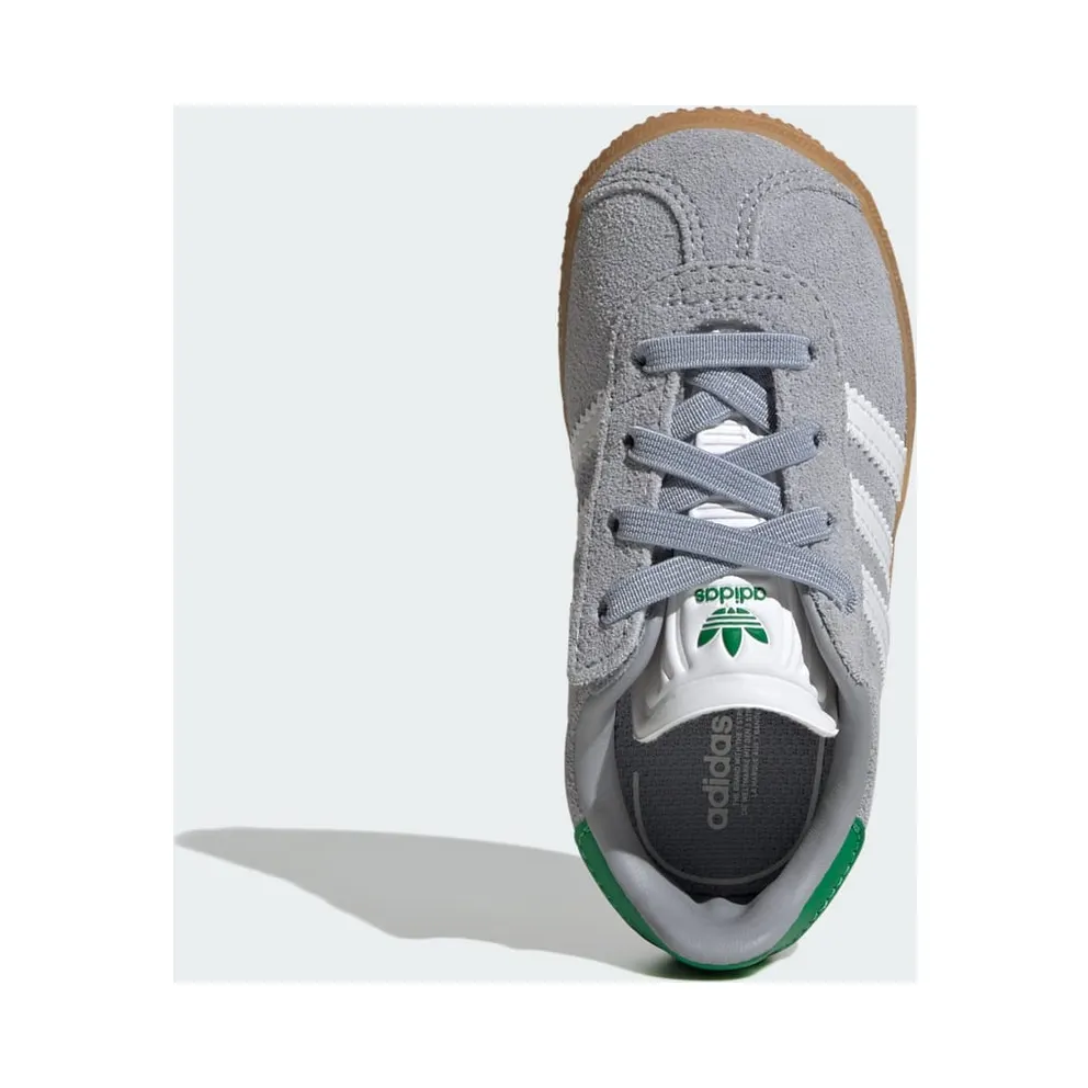 Adidas Gazelle Comfort Closure with Elastische Veters Kids Halo Silver / Cloud White / Green (JQ6002)