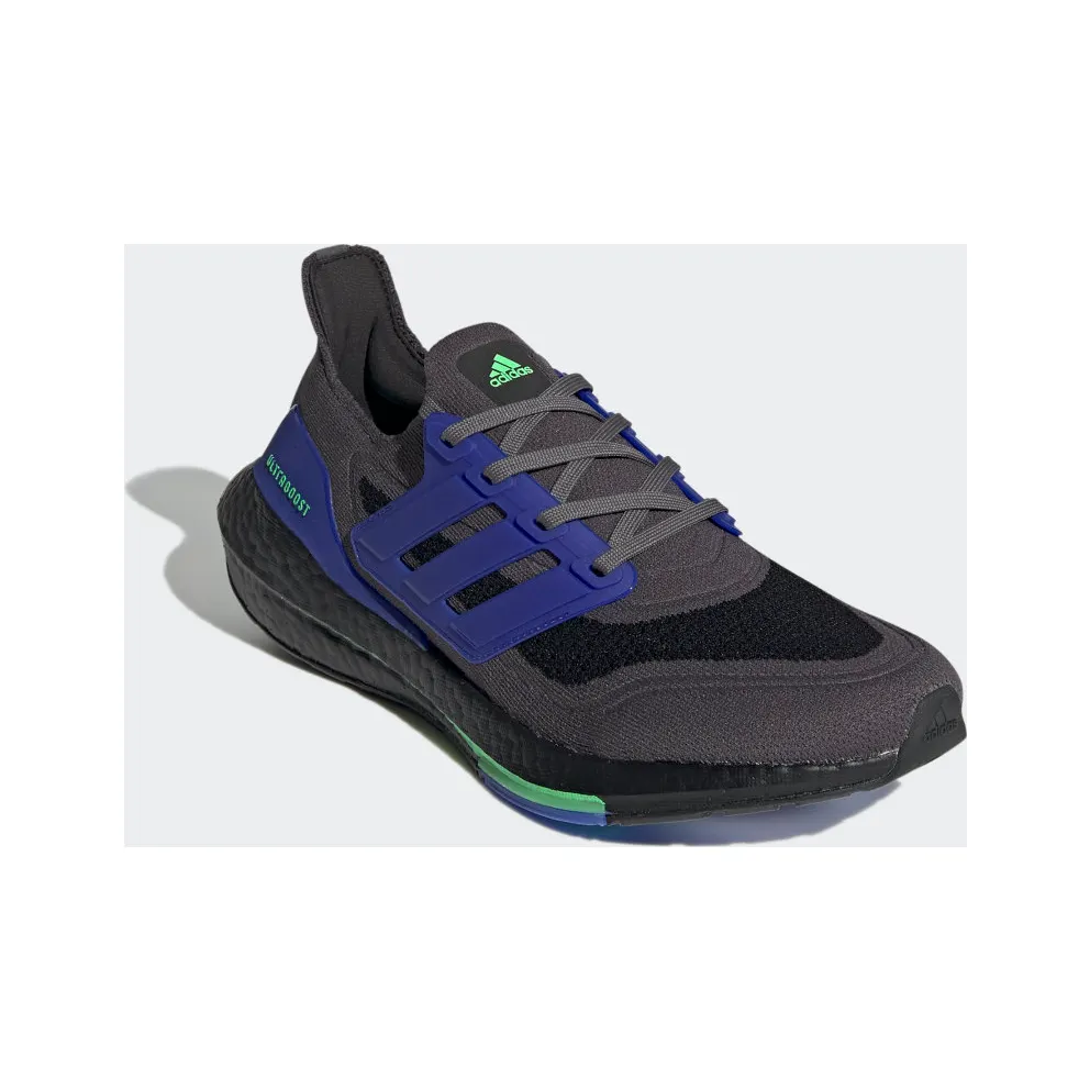 adidas Ultraboost 21 Grey Five / Core Black / Screaming Green (S23871)