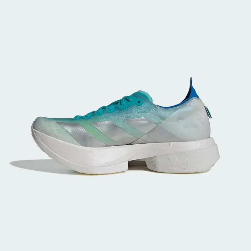 Adidas ADIZERO ADIOS PRO 4 Shoes Hi-Res Aqua / Matte Silver / Grey One (JS2580)