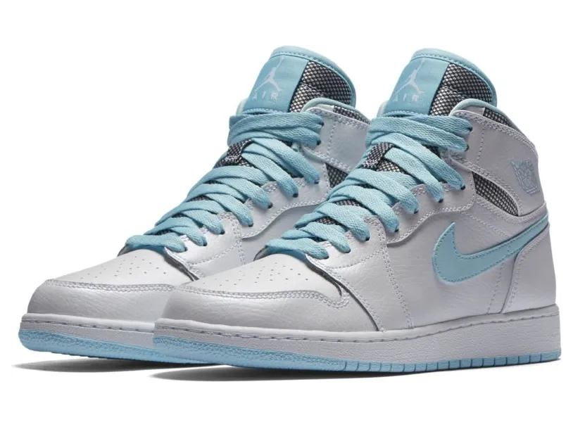 Air Jordan 1 Retro High’White Still Blue’ GG White/White-Still Blue (332148-106)