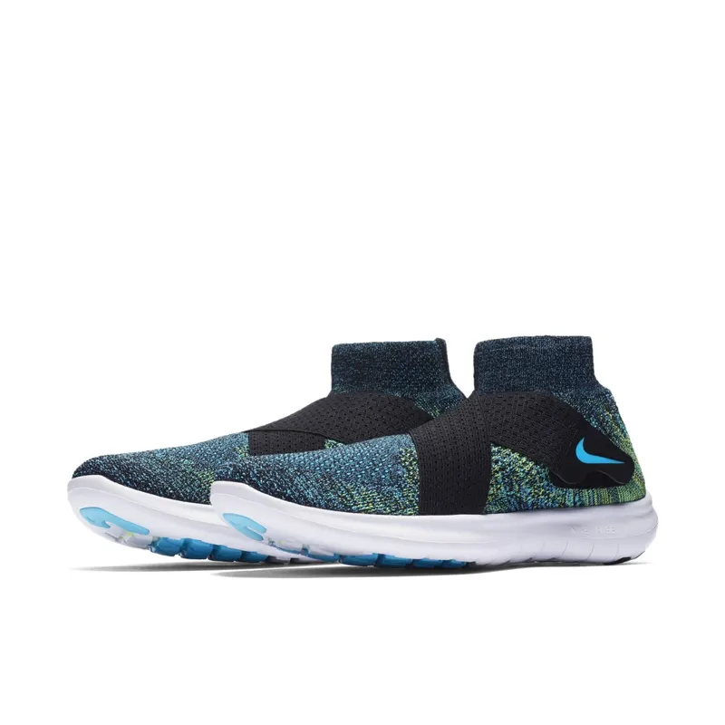 Nike Free RN Motion Flyknit 2017 Multi-Color Black/Chlorine Blue-Volt-White (880845-004)