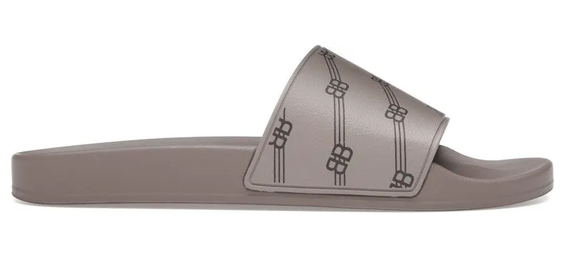 Balenciaga Monogram Slides Light Brown Black (689031W1S9N3020)