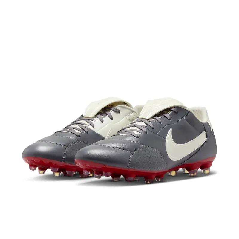 Nike Premier 3 Low FG “Light Graphite / Varsity Red / Metallic Summit White” (HM0265-003)